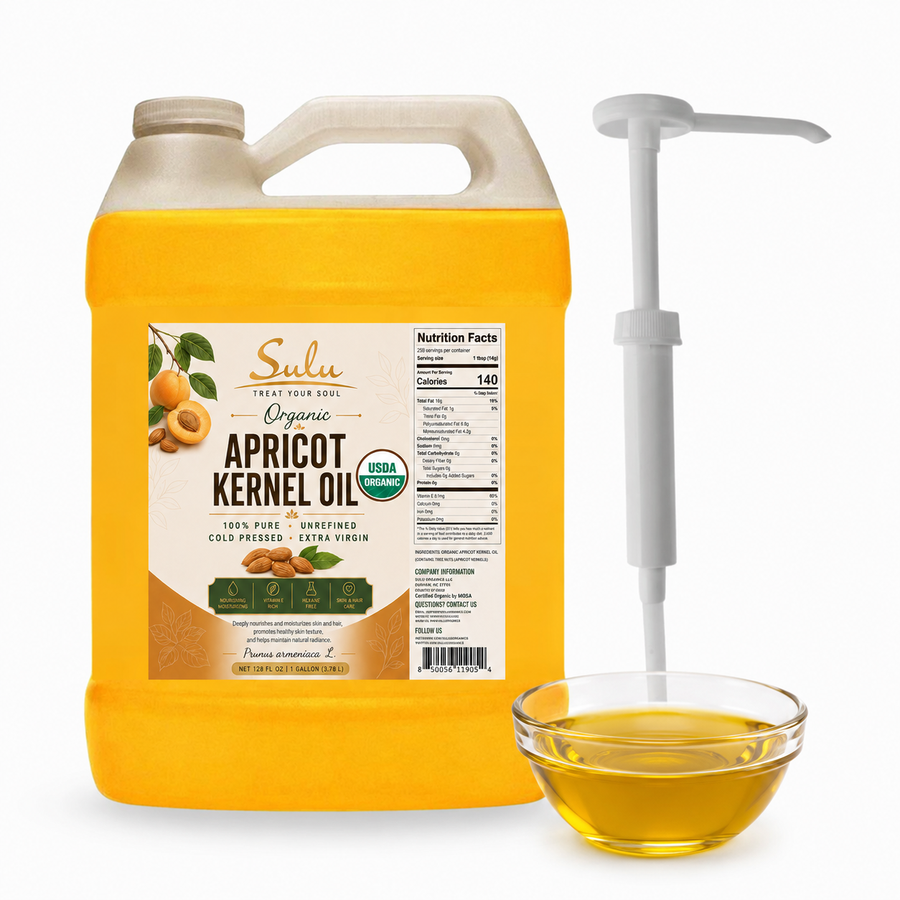 1 Gallon USDA Organic Cold Pressed Unrefined Apricot Kernel Oil