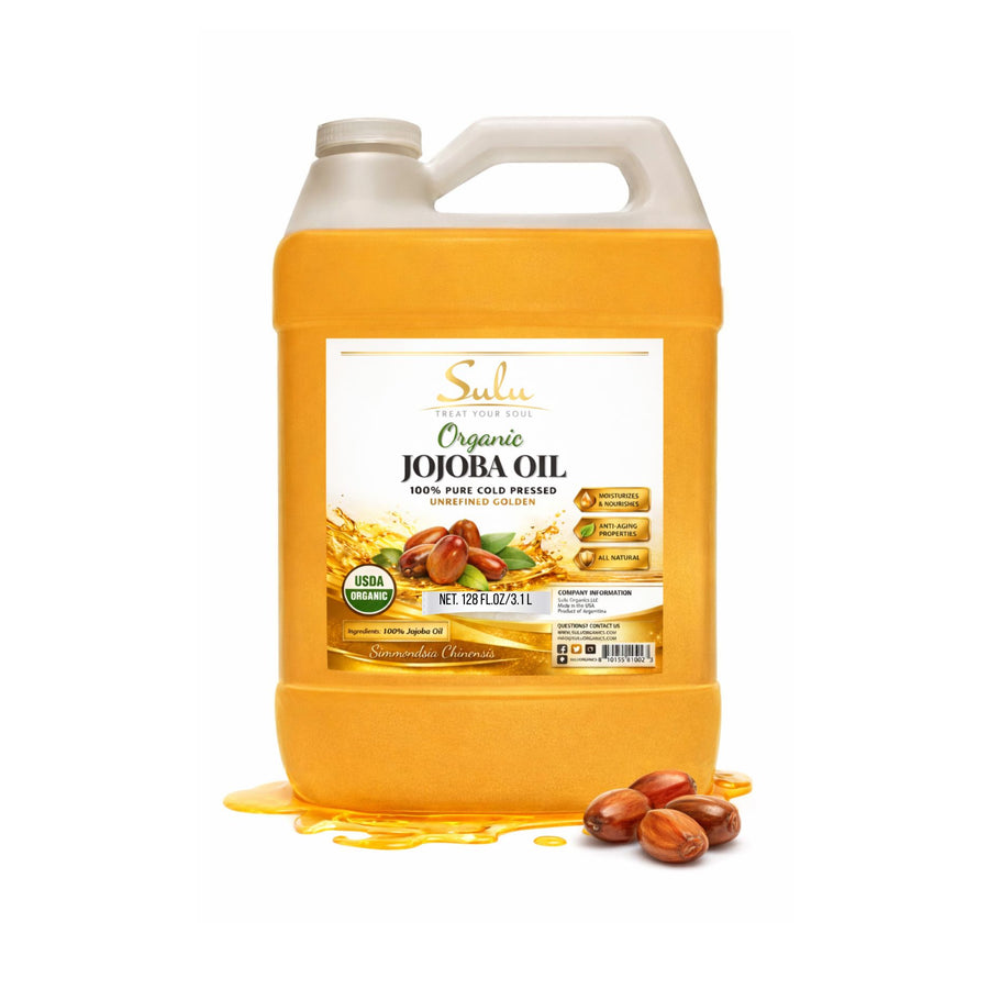 1 Gallon 100% Pure USDA Organic Unrefined Cold Pressed Uncut Deep Golden Jojoba oil