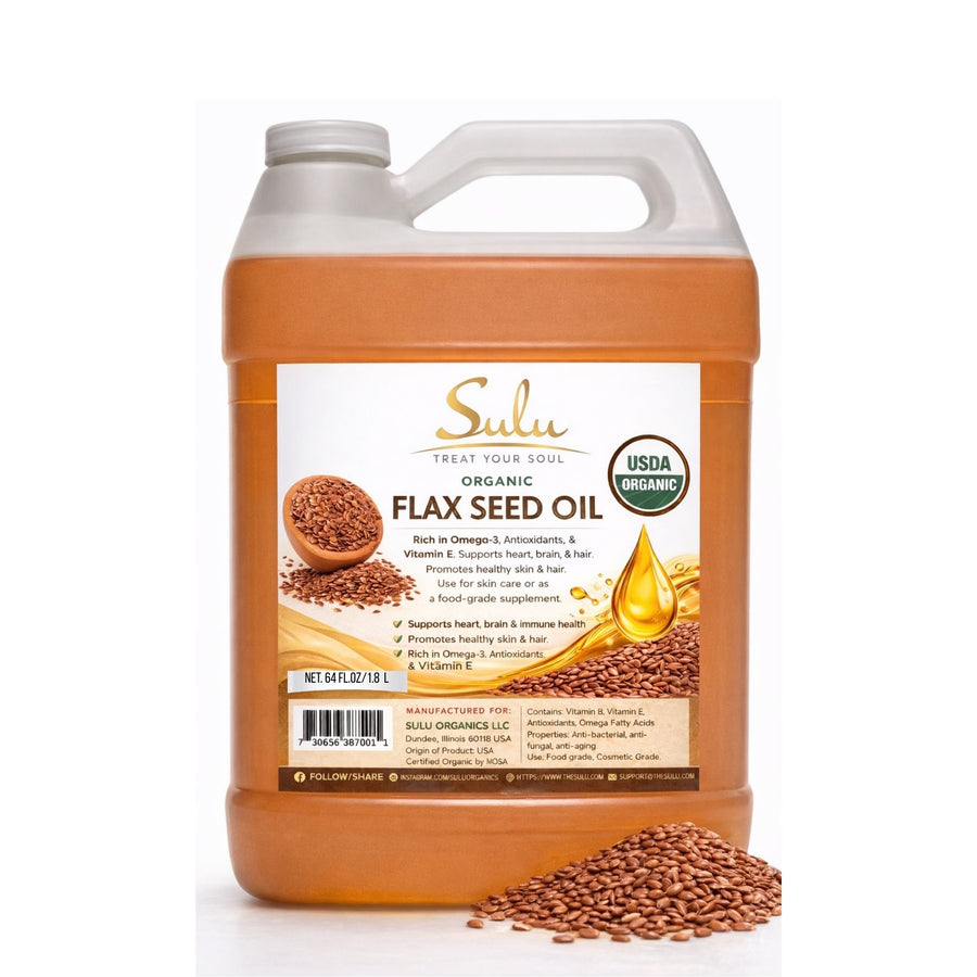 Organic Flax seed oil 100% pure oil cold pressed ALA 50-64 fl.oz