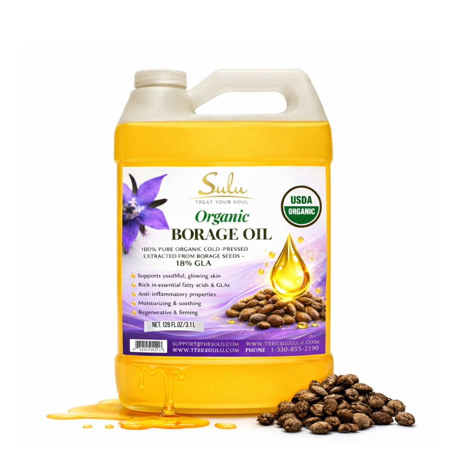 1 Gallon Organic Extra Virgin Fresh Borage Seed Oil Cold Pressed Unrefined