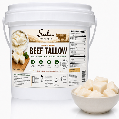 Beef Tallow-7 lbs NON GMO Pasteurized Fully Rendered