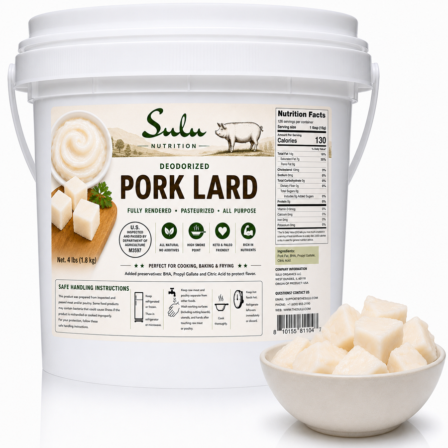 4 LBS Deodorized Pork Lard- Preservatives Added to prevent Flavor