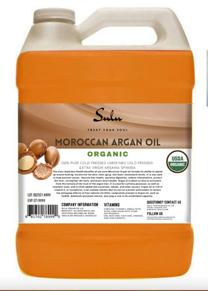 1 Gallon 100% Pure Organic Cold pressed Virgin Unrefined Moroccan Argan Oil