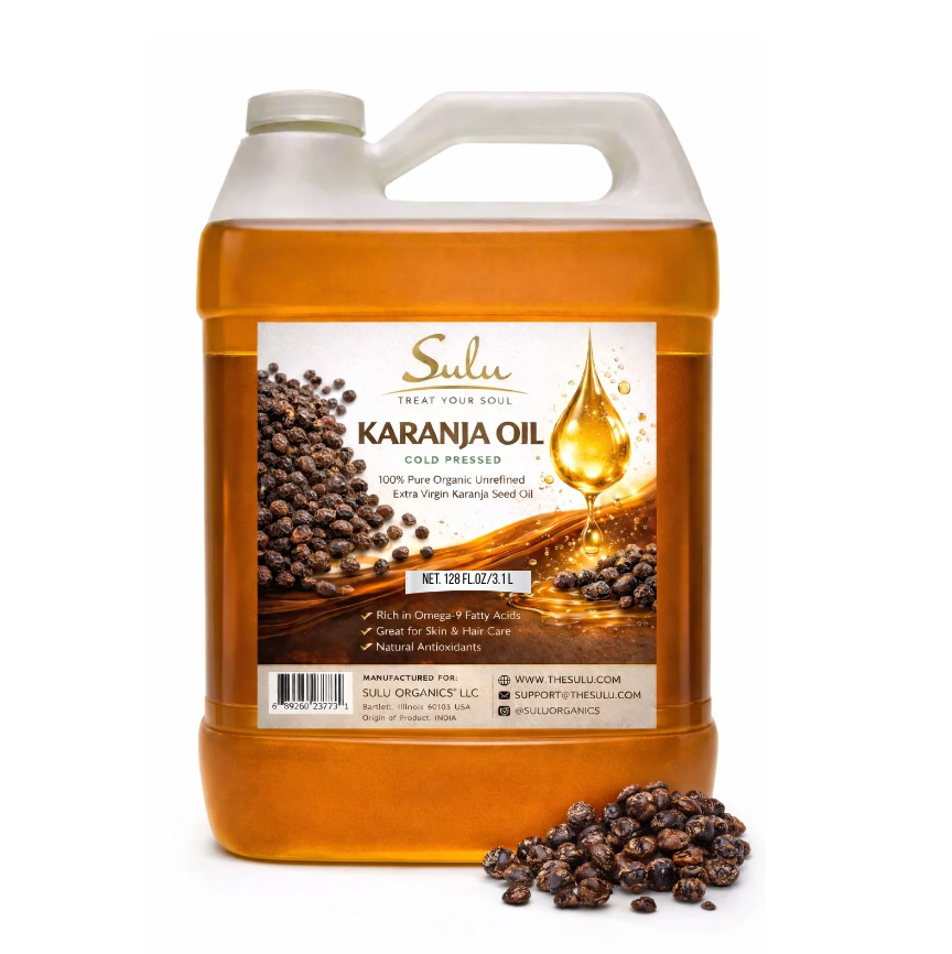 Karanja oil-Pure Cold Pressed Unrefined Extra Virgin -1 Gallon /128 fl.oz